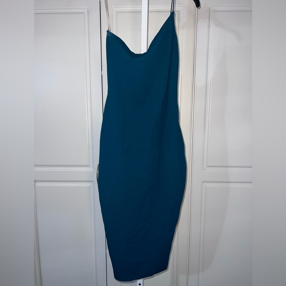 Nookie One Shoulder Teal Midi Dress